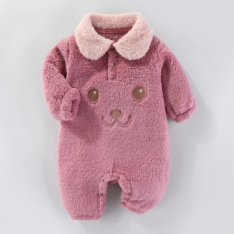 Newborn Baby Romper – Soft Cartoon Jumpsuit for Autumn/Winter (0–12M)