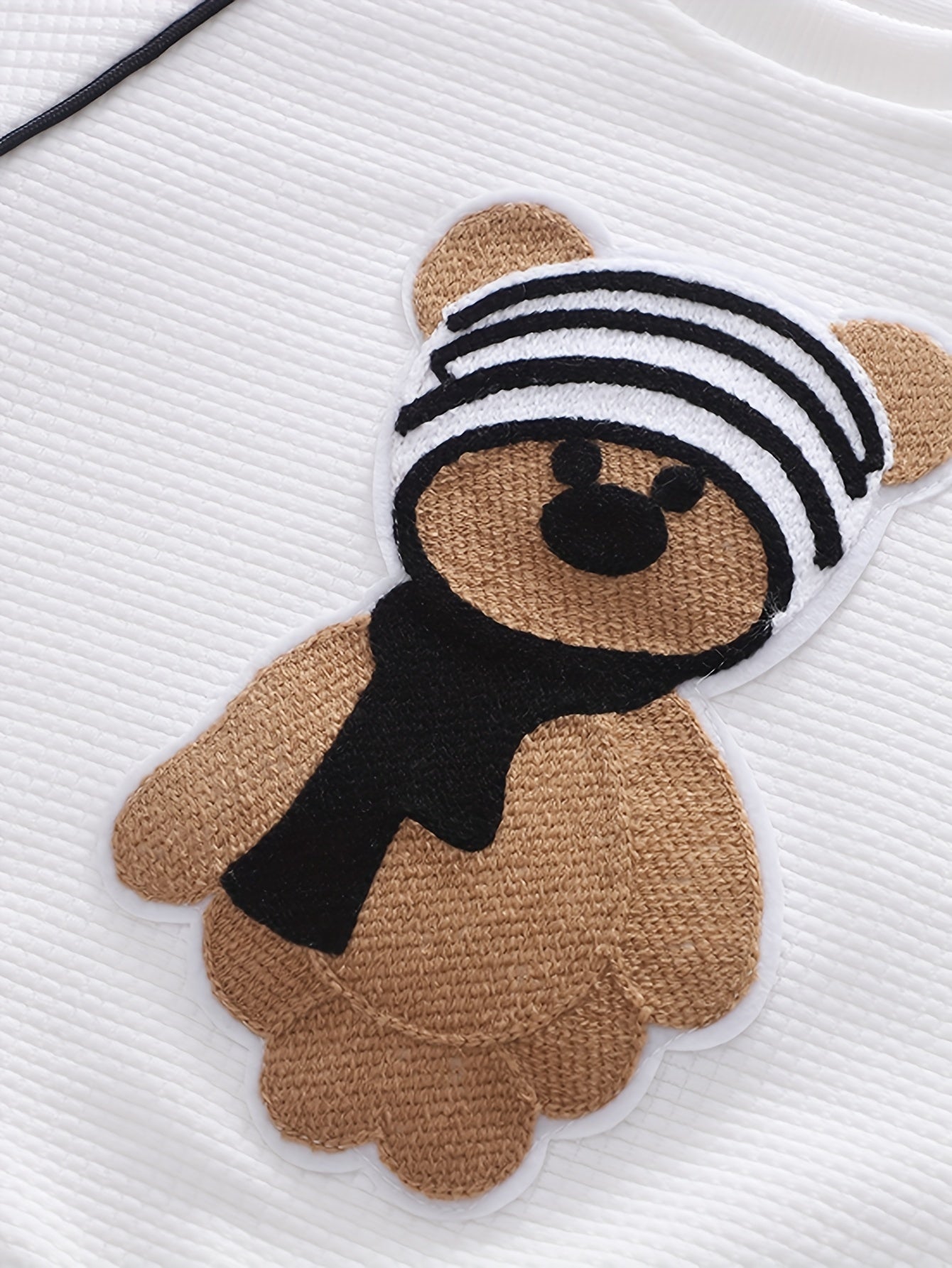 Kids’ 2PCS Autumn Outfit – Bear Sweatshirt & Sweatpants Set, Casual Everyday Wear