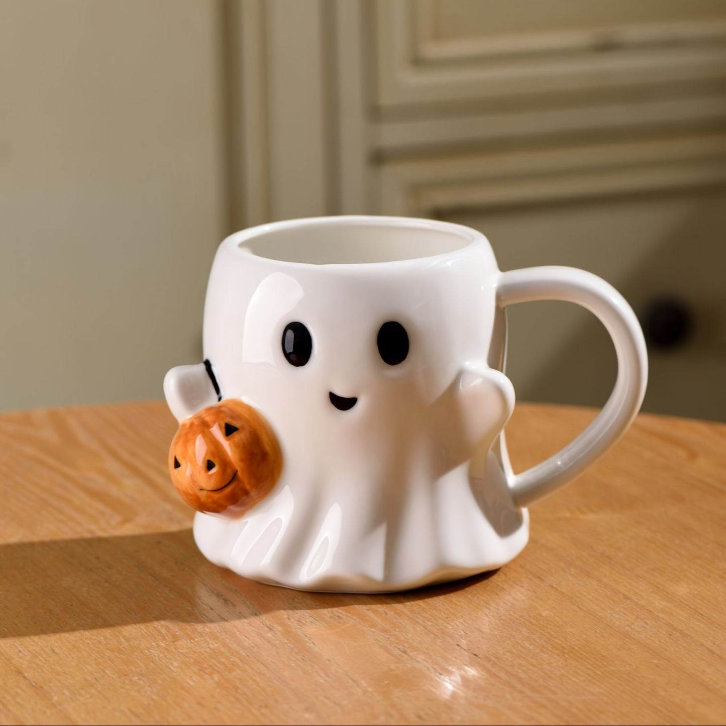 🎃 Pumpkin Ghost Ceramic Mug – 600ml Halloween Cup