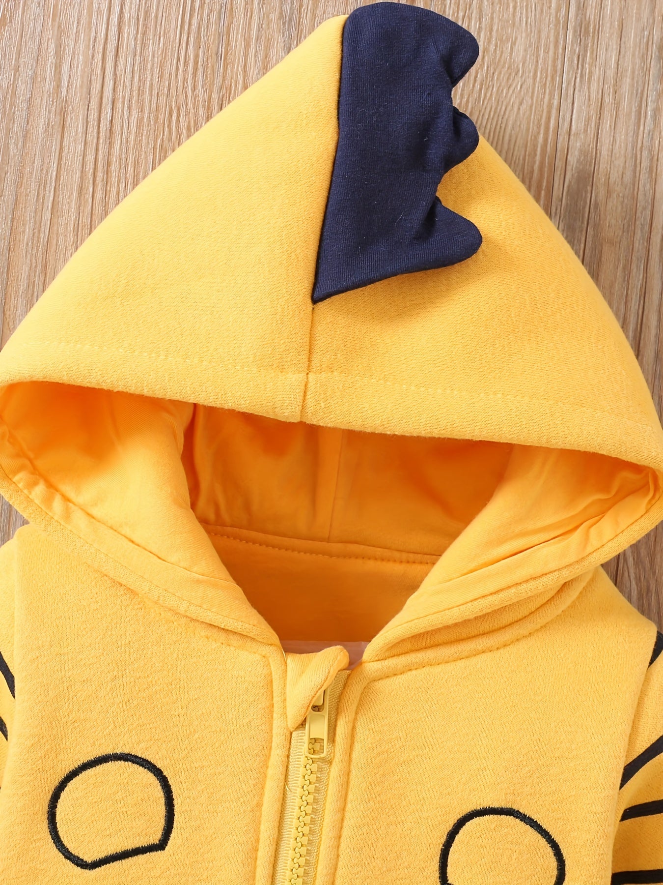 Baby Boys’ Hooded Romper – Cartoon Horns Jumpsuit for Outdoor & Party