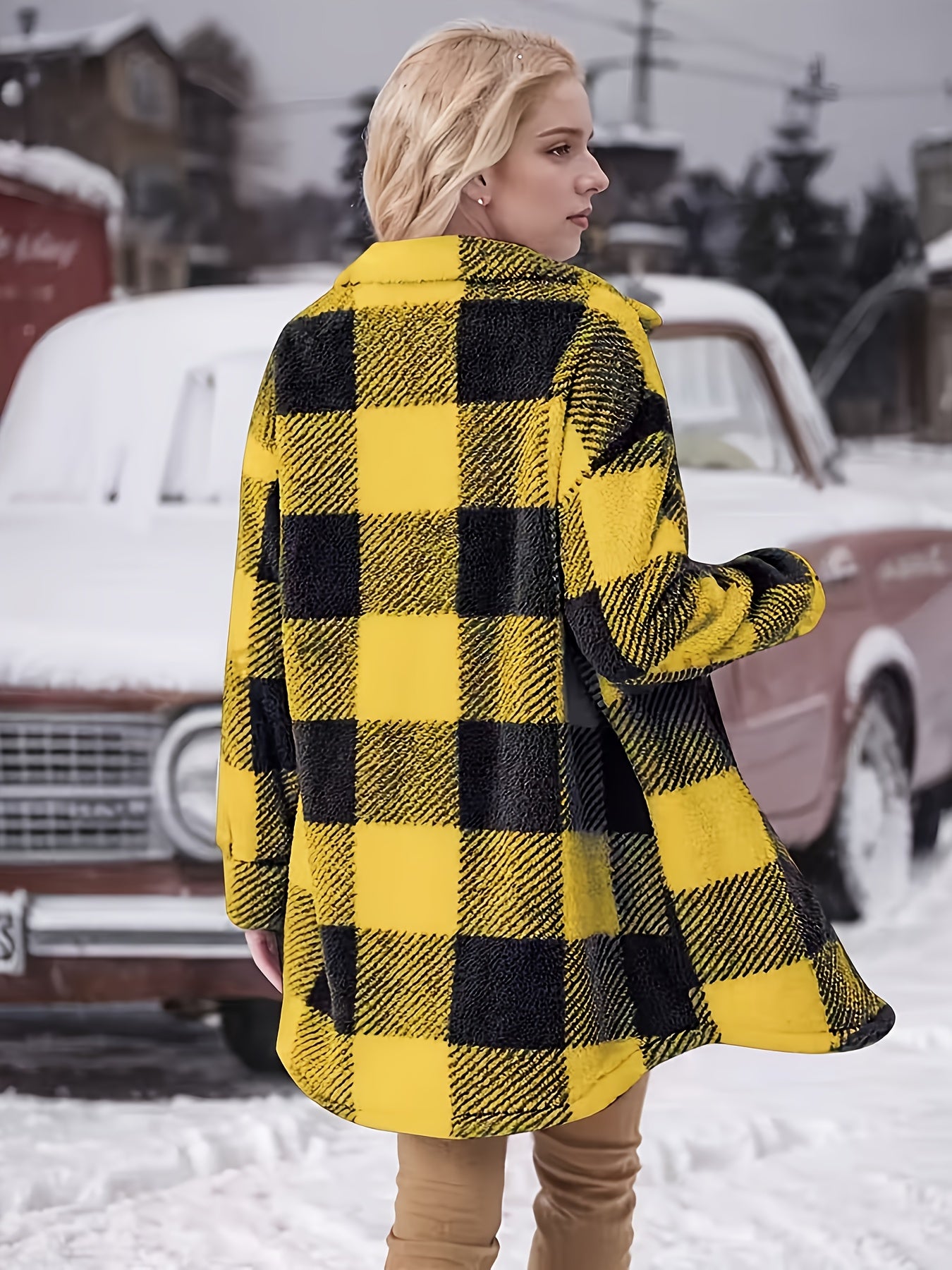 🖤 Checkered Winter Coat