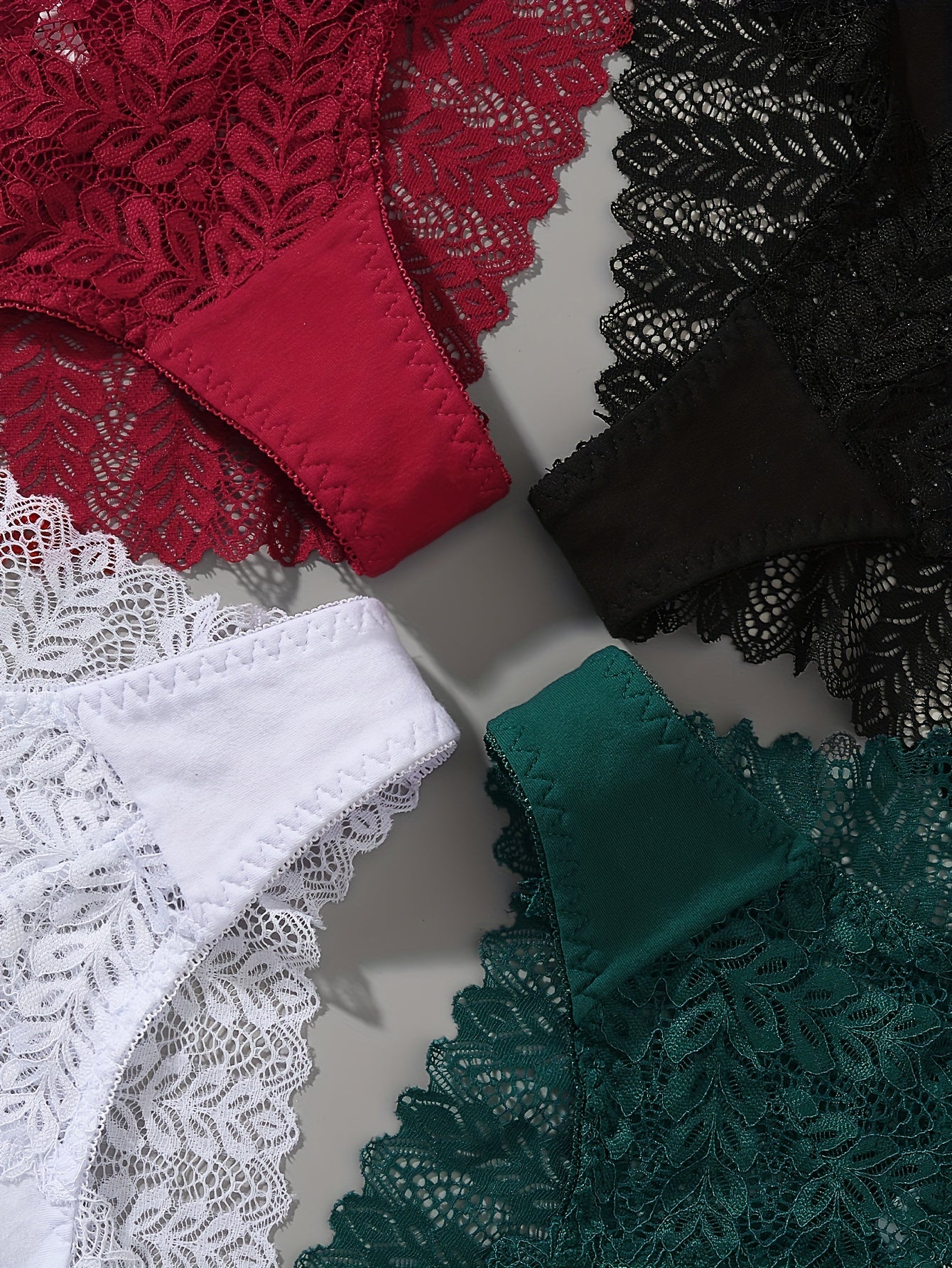 3PCS Women’s Lace Panty Set – French Romantic Triangle Underwear for Autumn & Winter