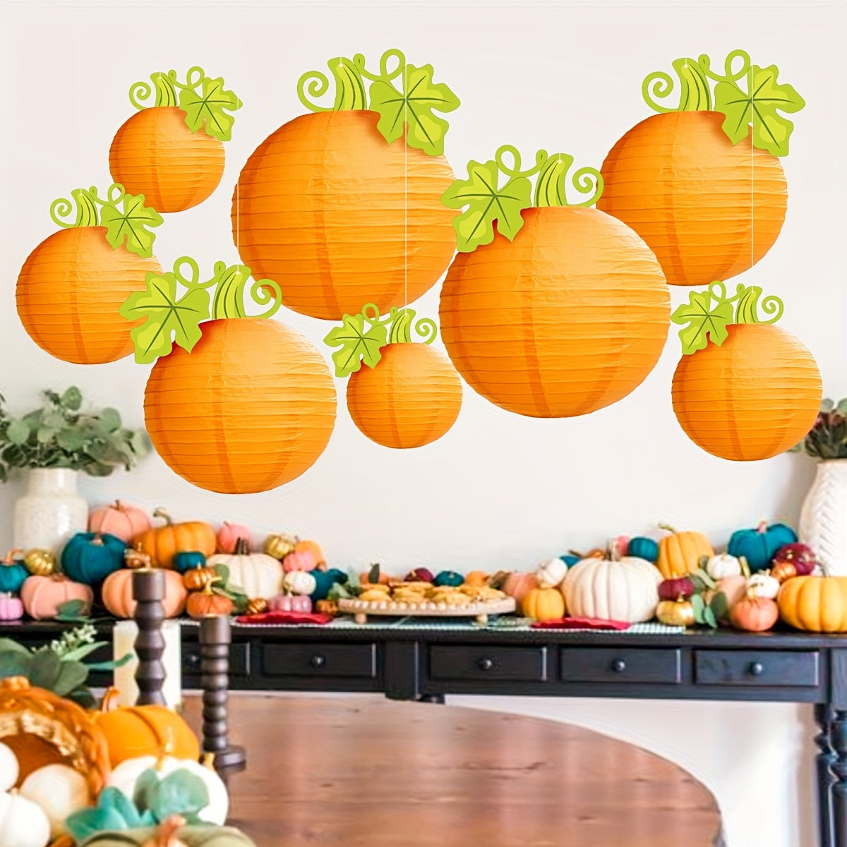 🎃 8pcs Pumpkin Lanterns – Hanging Halloween & Party Decor