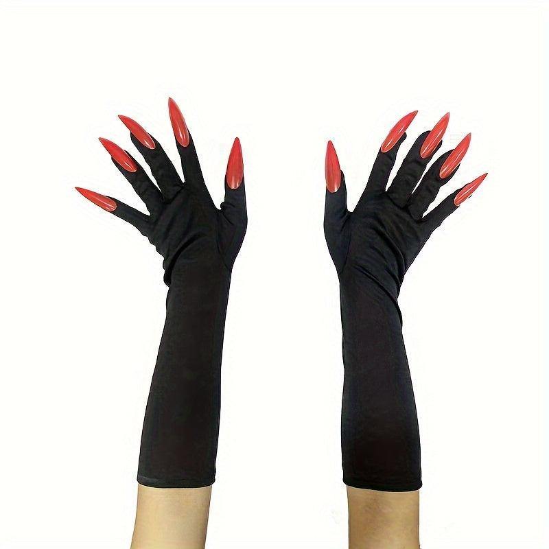 🖤 Halloween Claw Gloves – Long Nail Horror Costume Accessory