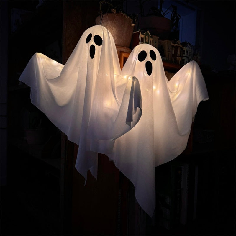 👻 3pcs Ghost LED Lights – Spooky Hanging Halloween Decor