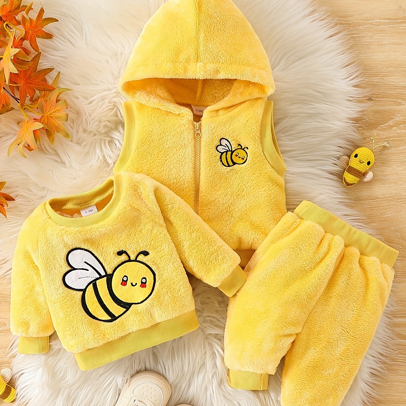 🐝 Bee Fleece Baby Set (3pcs)