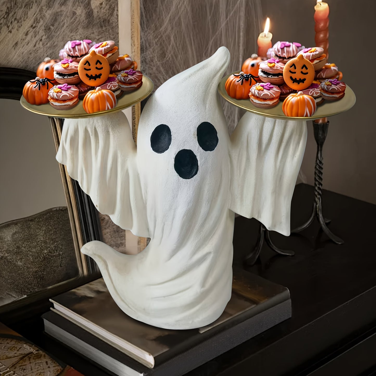 🎃 Cute Halloween Tray Decor – Friendly Resin Display