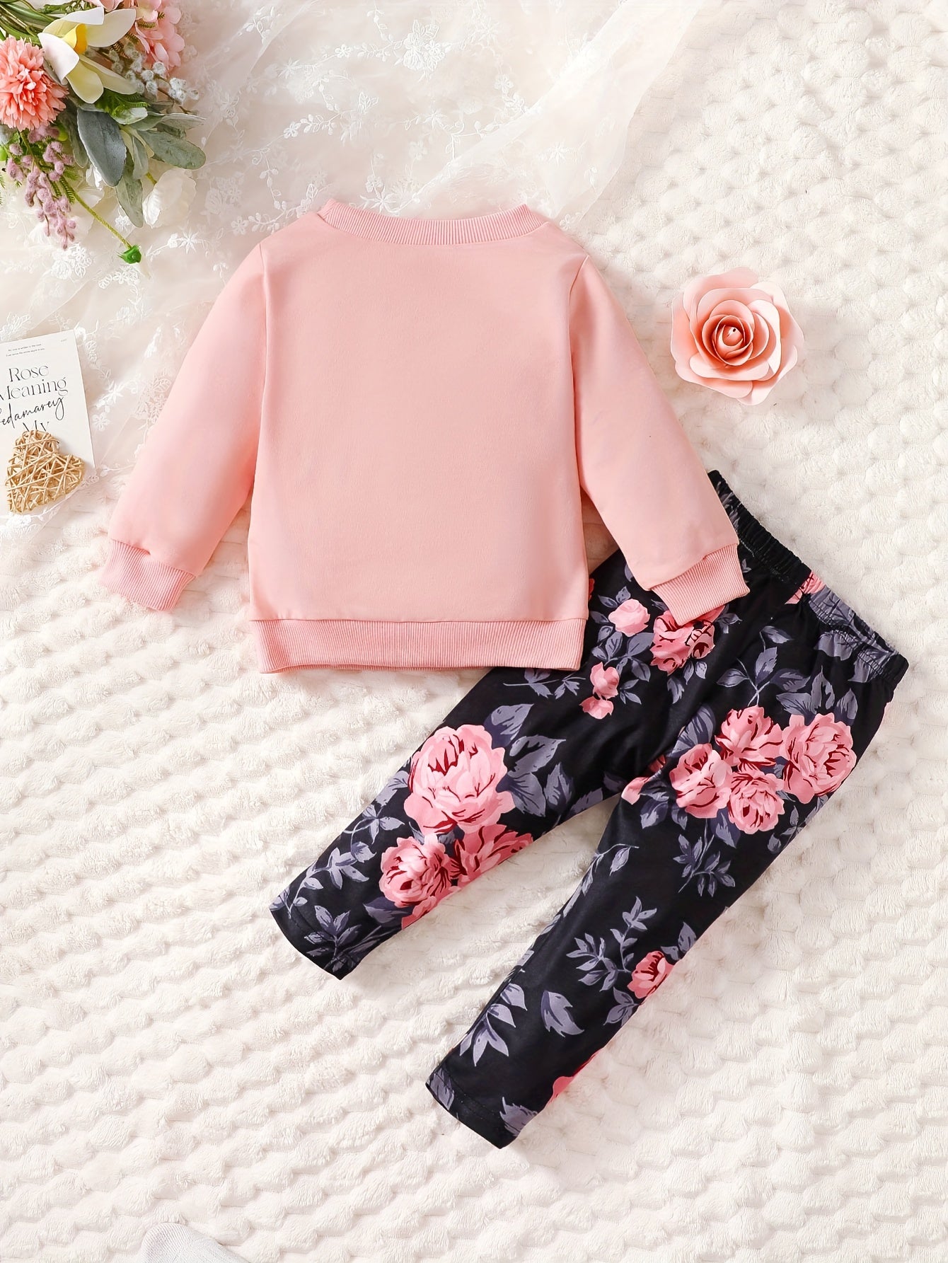 Girls' 2-Piece Pullover & Pants Set – Casual Slim Fit Outfit for Autumn/Winter Play