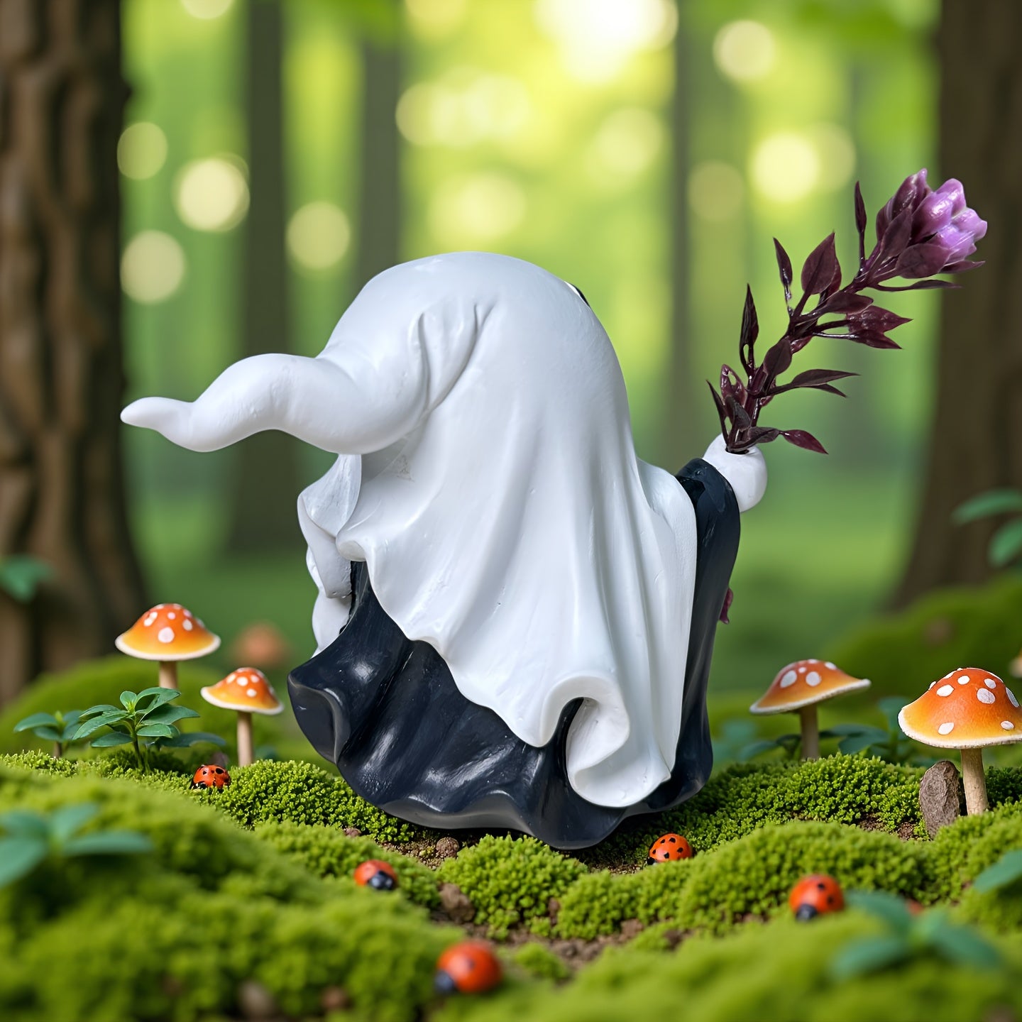🎃 Cute Pumpkin Ghost – Halloween Resin Decoration