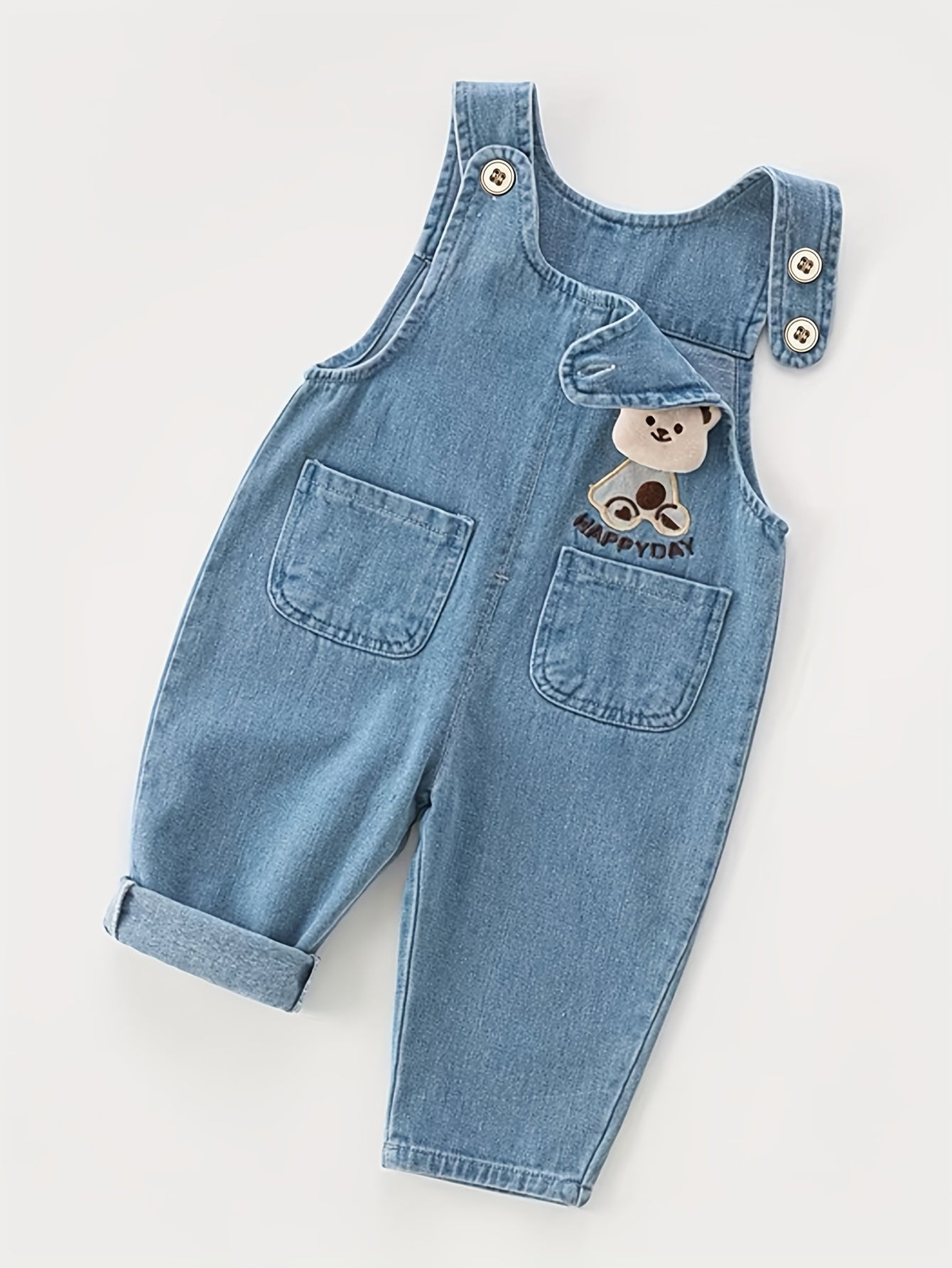 🐻 Bear Patch Denim Overalls
