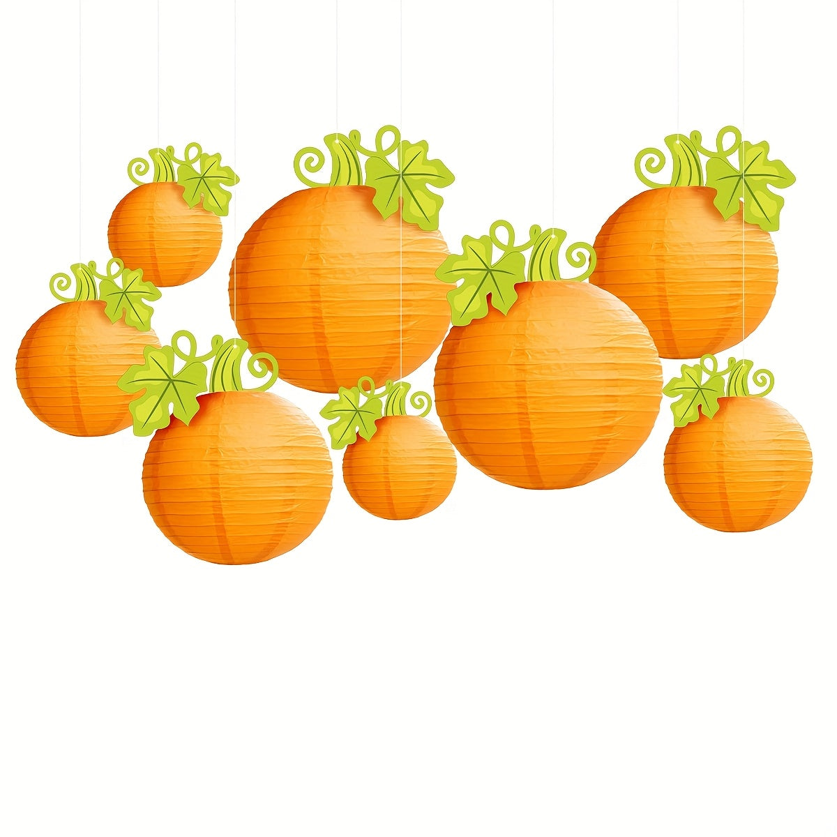 🎃 8pcs Pumpkin Lanterns – Hanging Halloween & Party Decor