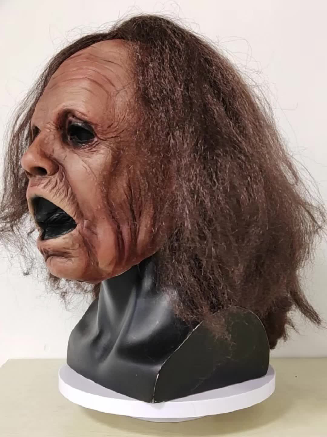 😱 Screaming Granny Mask – Realistic Latex Halloween Costume