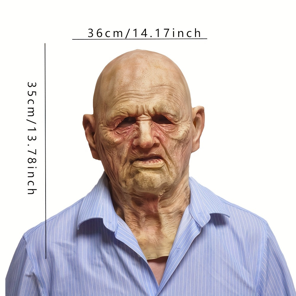 👴 Elderly Grandpa Mask – Realistic Latex Halloween Costume