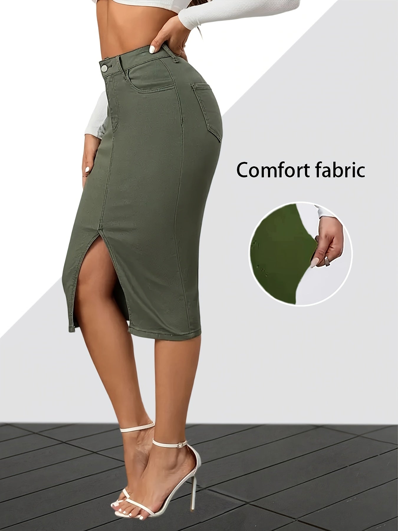 💚 Stretch Denim Skirt