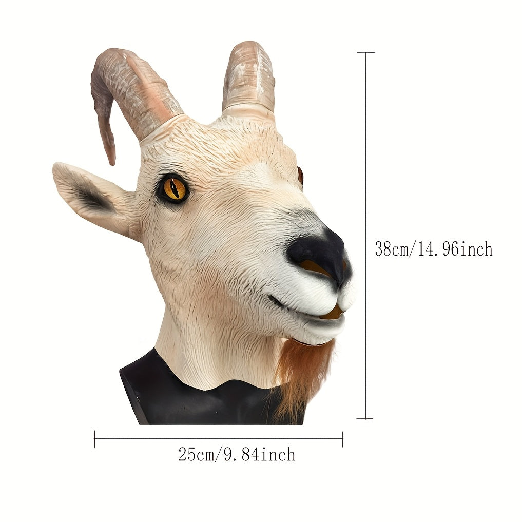 🐐 Realistic Goat Mask – Creepy Latex Halloween Costume