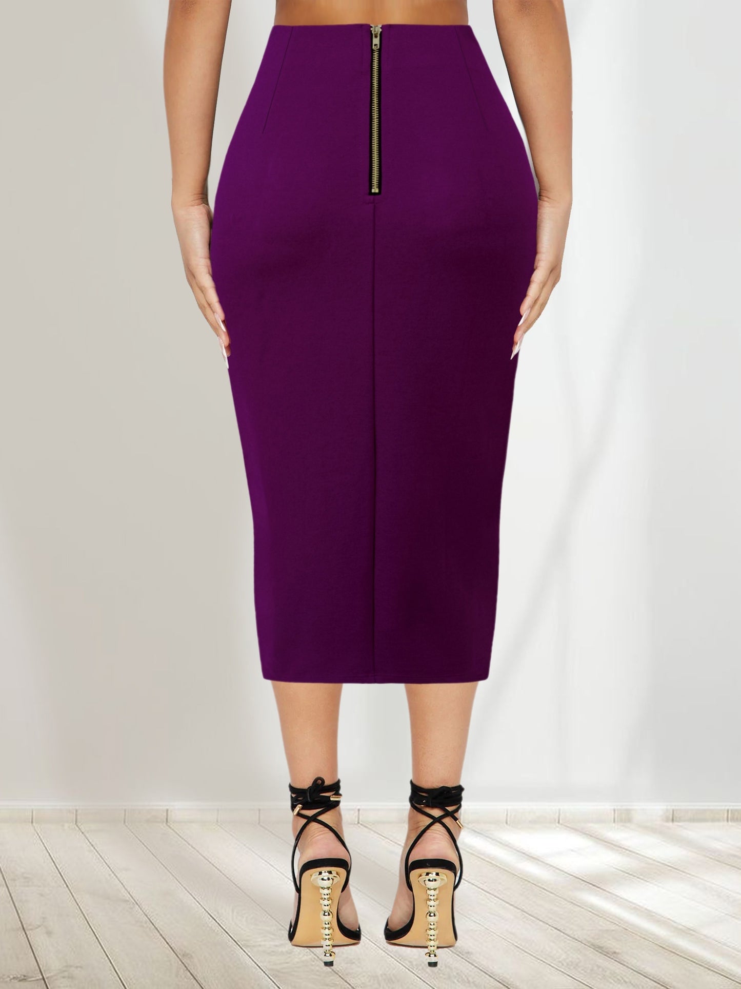 🖤 Rayon Blend Midi Skirt