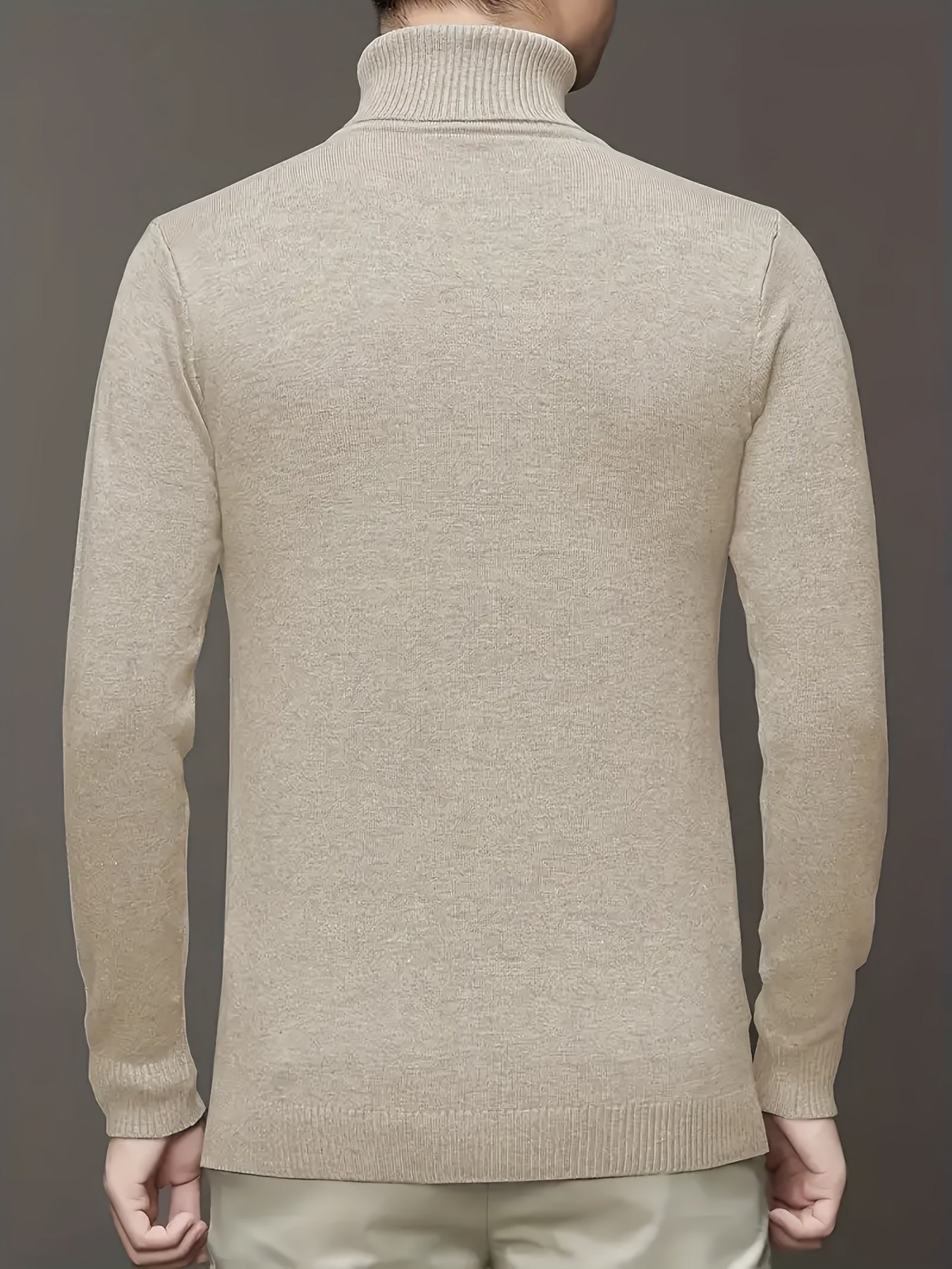 Men's 100% Wool Turtleneck Sweater – Soft, Warm, Stretchy Pullover, Machine Washable, Regular Fit for Casual & Business Wear
