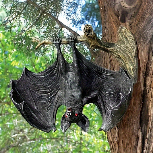 🦇 Hanging Vampire Bat – Glowing Red Eyes Halloween Decor