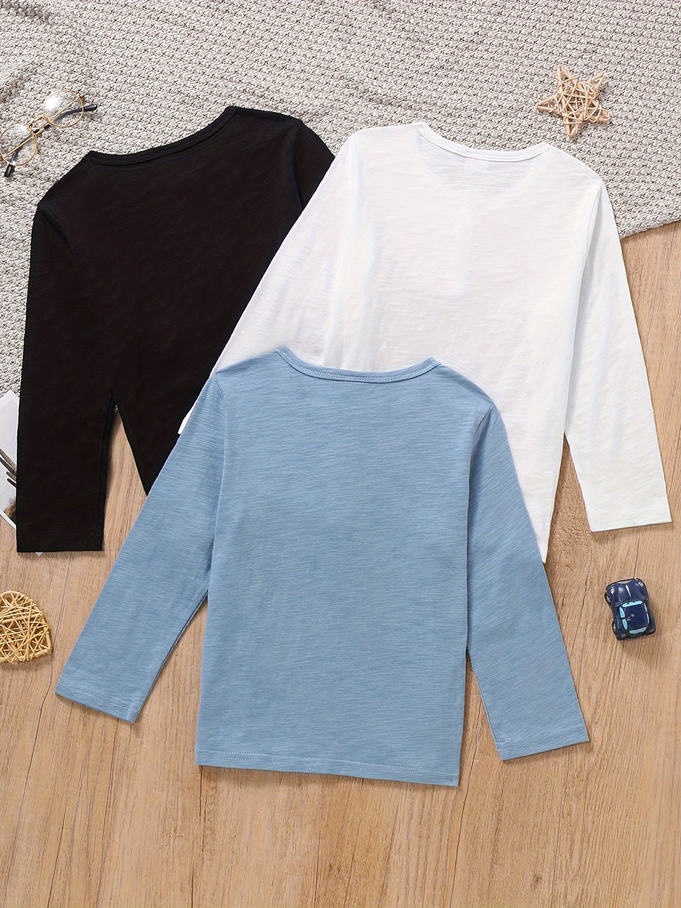 Boys’ Long Sleeve T-Shirt – Soft Everyday Basic Top for School & Play