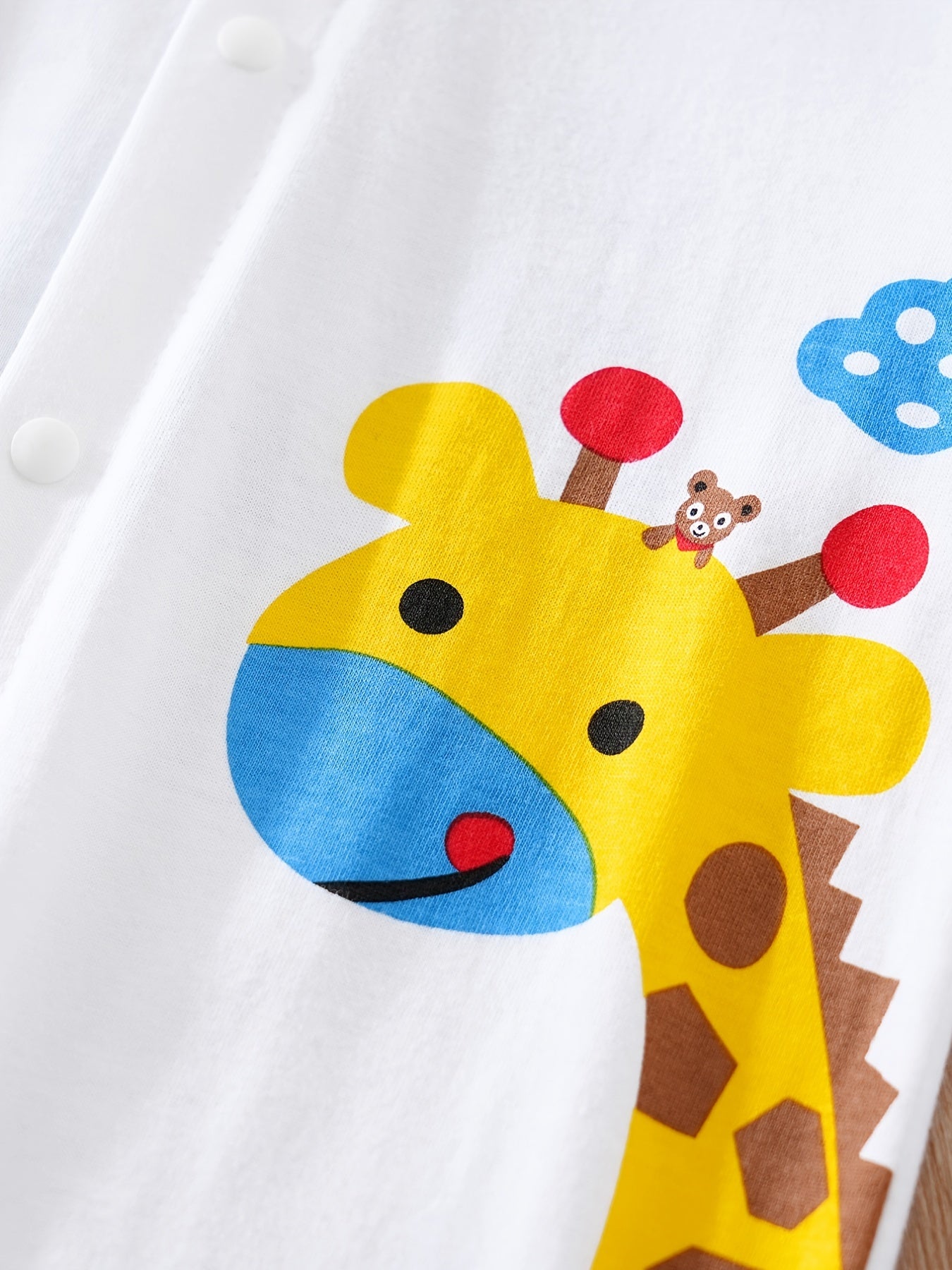 Baby 1PCS Onesie – Soft Animal Print Romper, Easy Diaper Change