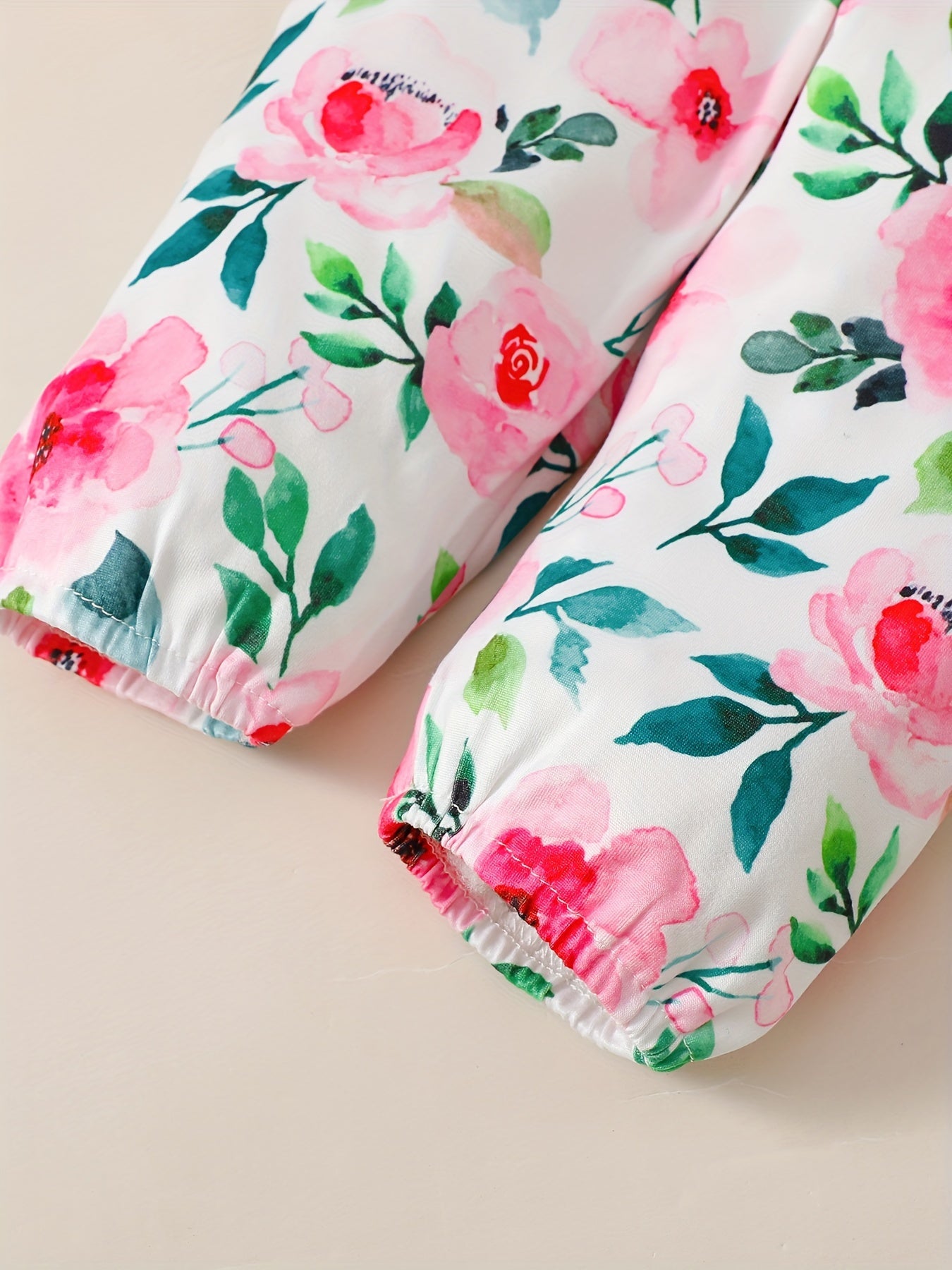 Girls’ 3PCS Outfit – Long Sleeve Top, Floral Pants & Headband Set for Outdoor