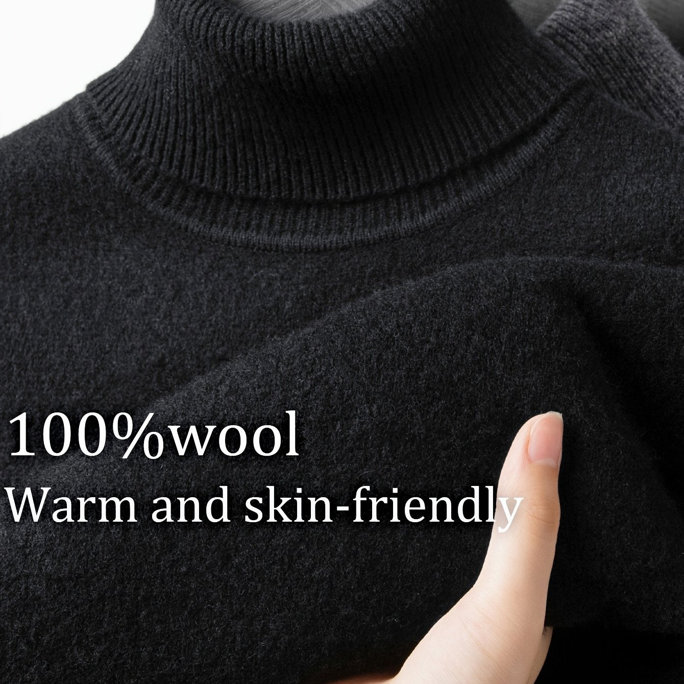 FORTEI Men's Heavyweight Wool Turtleneck Sweater – Thick Warm Winter Pullover for Casual & Formal Wear