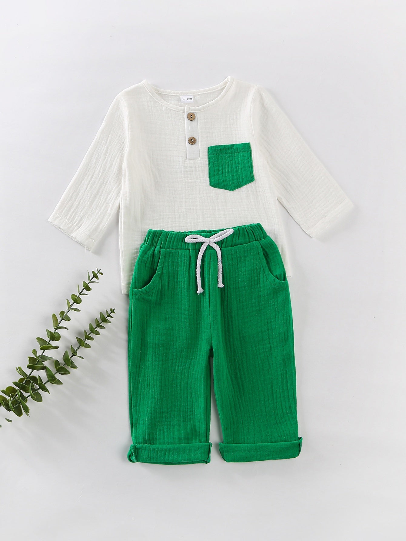 Boys’ Bubble Cotton Pants Set – Comfortable Outdoor Outfit
