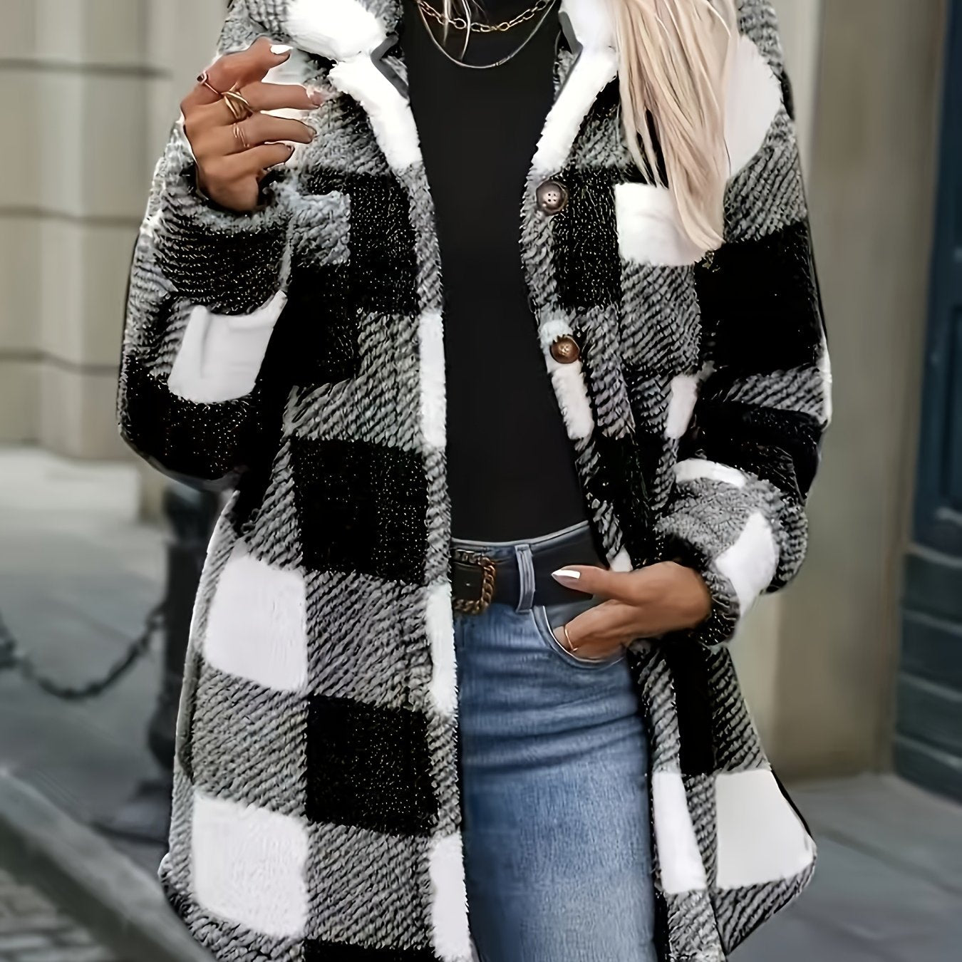 🖤 Checkered Winter Coat