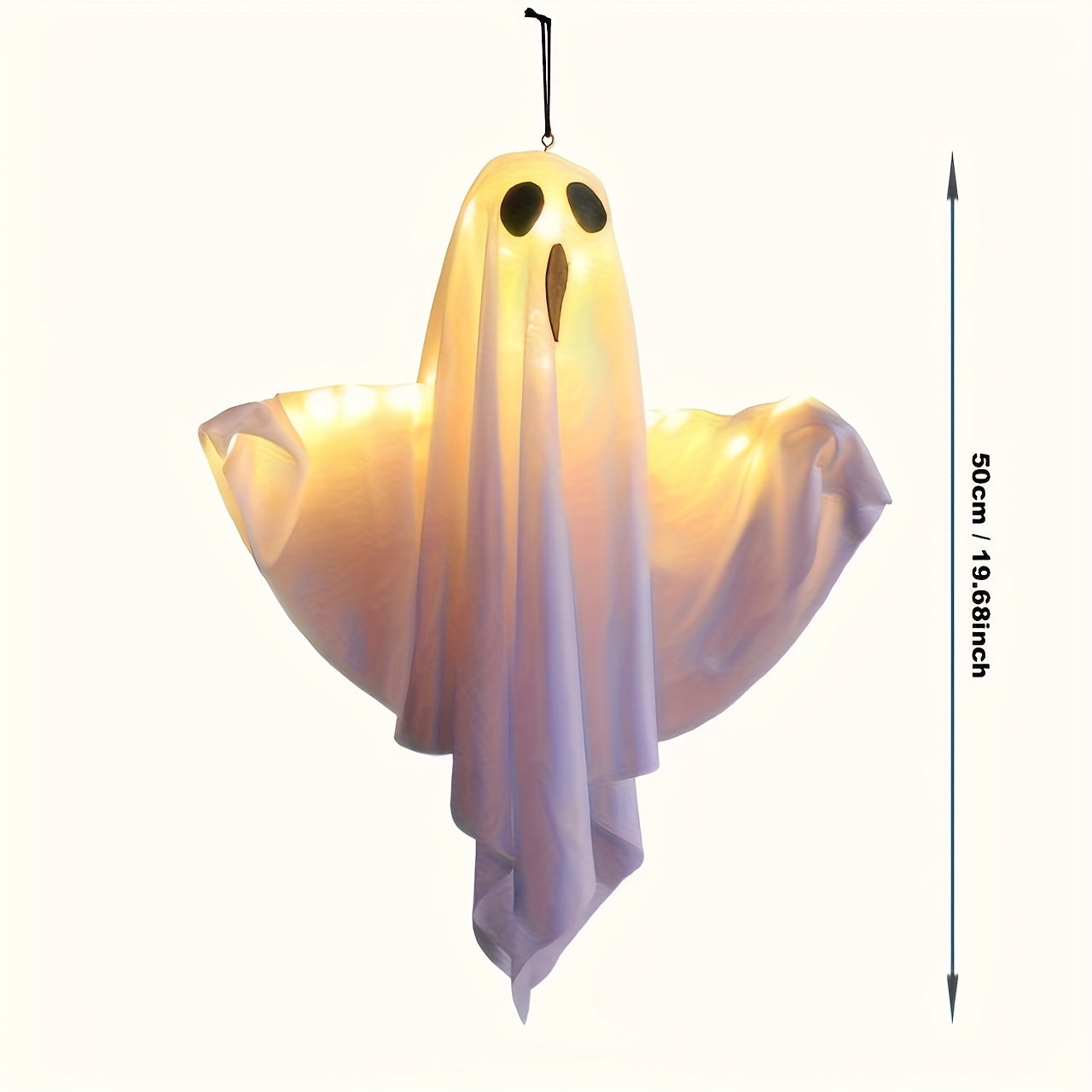 👻 3pcs Ghost LED Lights – Spooky Hanging Halloween Decor