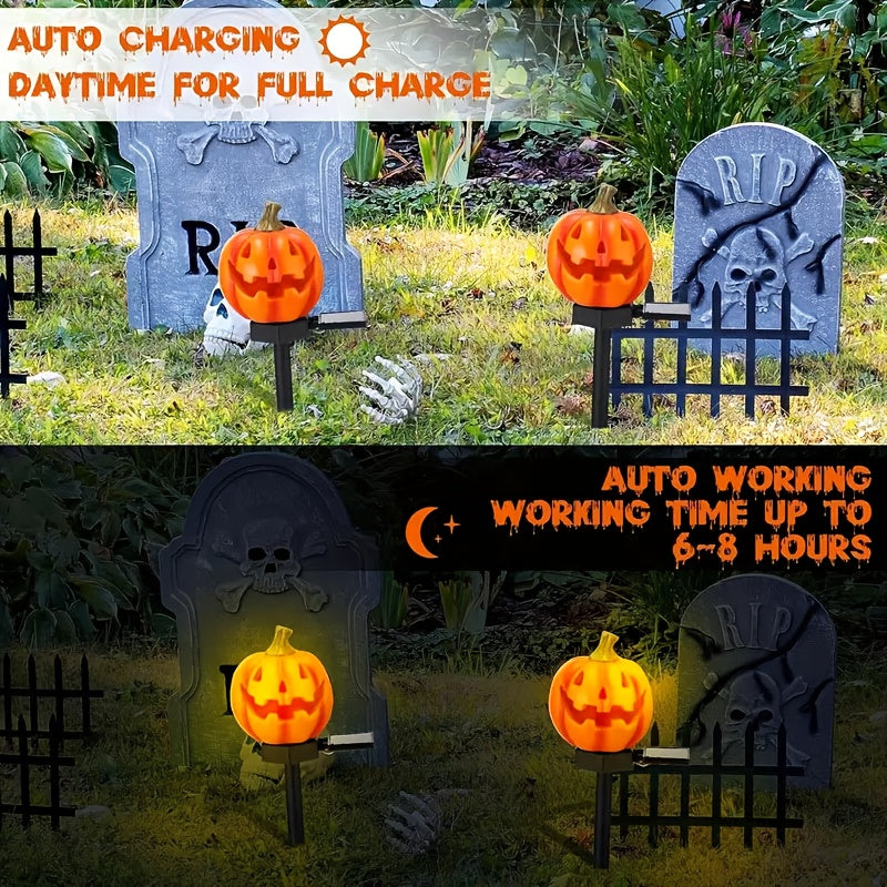 🎃 Solar Pumpkin Lantern – LED Outdoor Halloween Decor