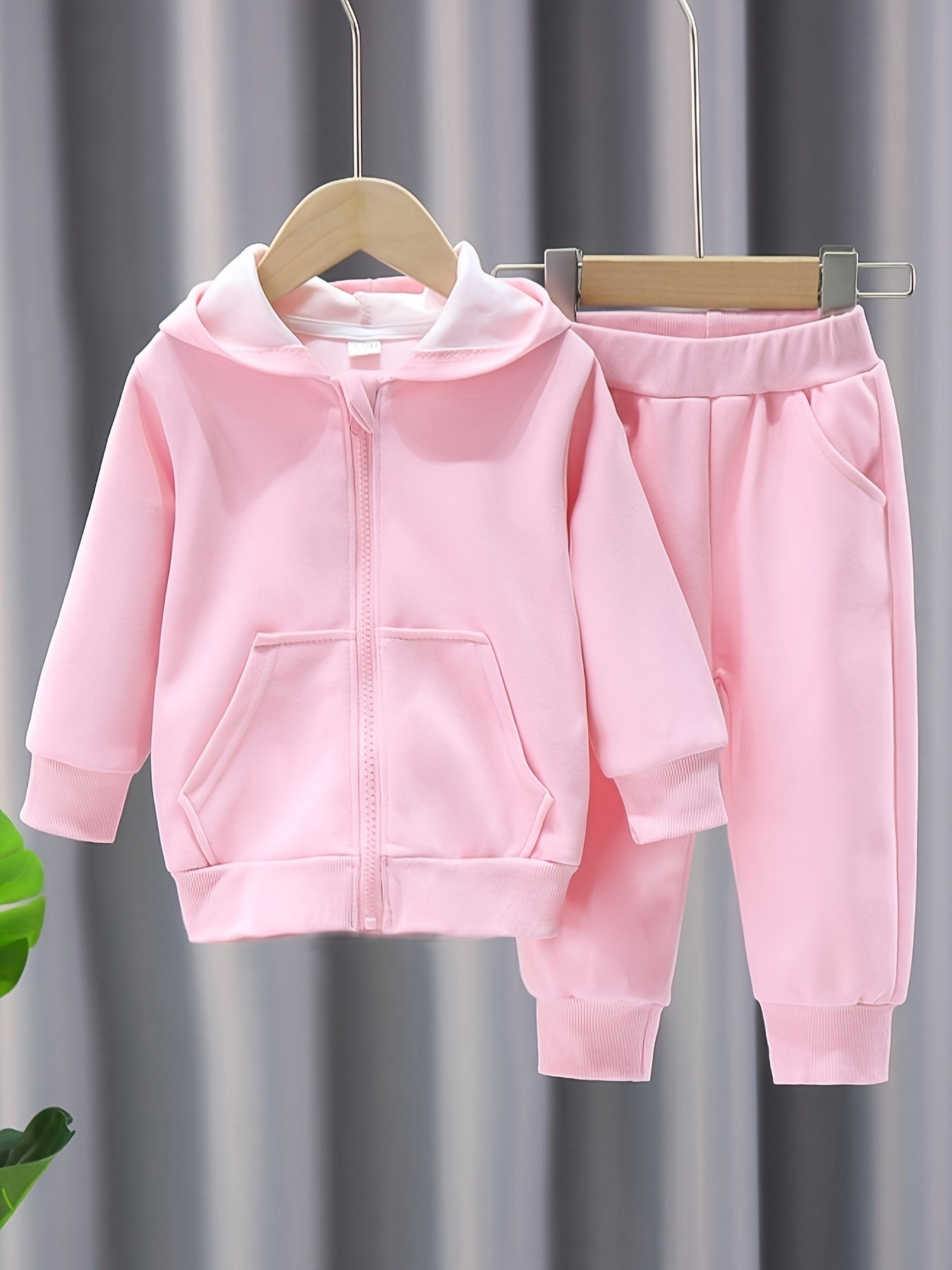 Unisex 2-Piece Hooded Cardigan & Pants Set – Spring/Autumn Casual Outfit for Outdoor Play