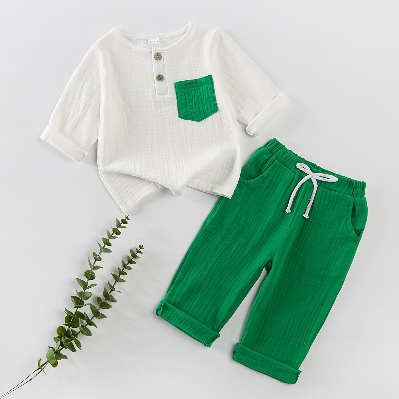 Boys’ Bubble Cotton Pants Set – Comfortable Outdoor Outfit