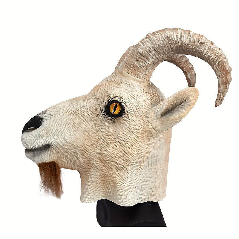 🐐 Realistic Goat Mask – Creepy Latex Halloween Costume