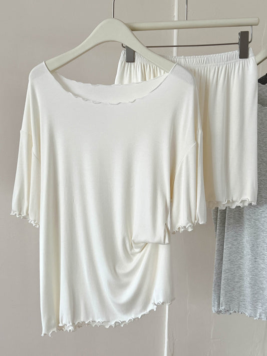 Women’s Soft Modal Viscose Short Sleeve & Shorts Pajama Set – Comfortable Summer Home Wear