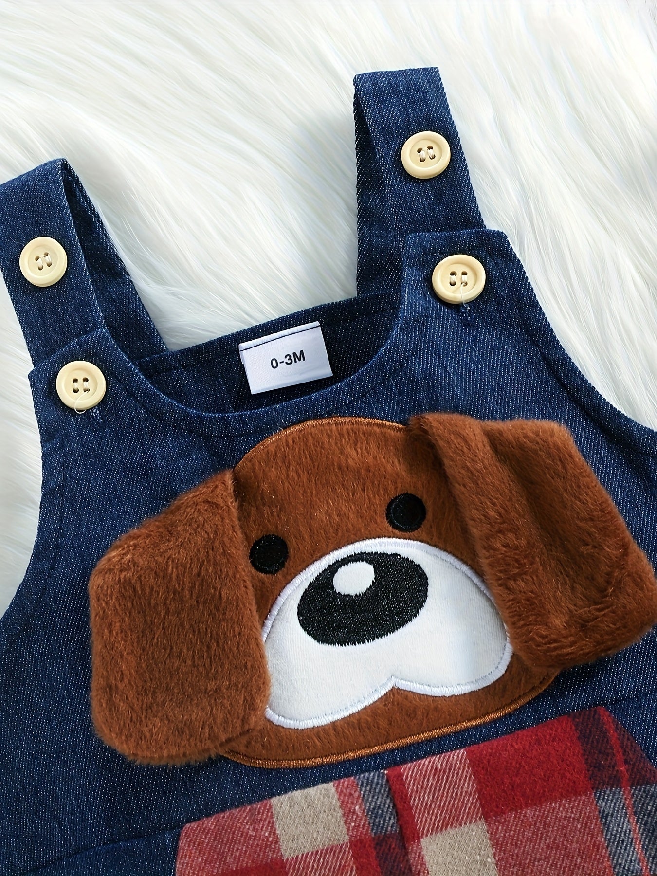 👶 Plaid Romper & Jeans Set (2pcs)