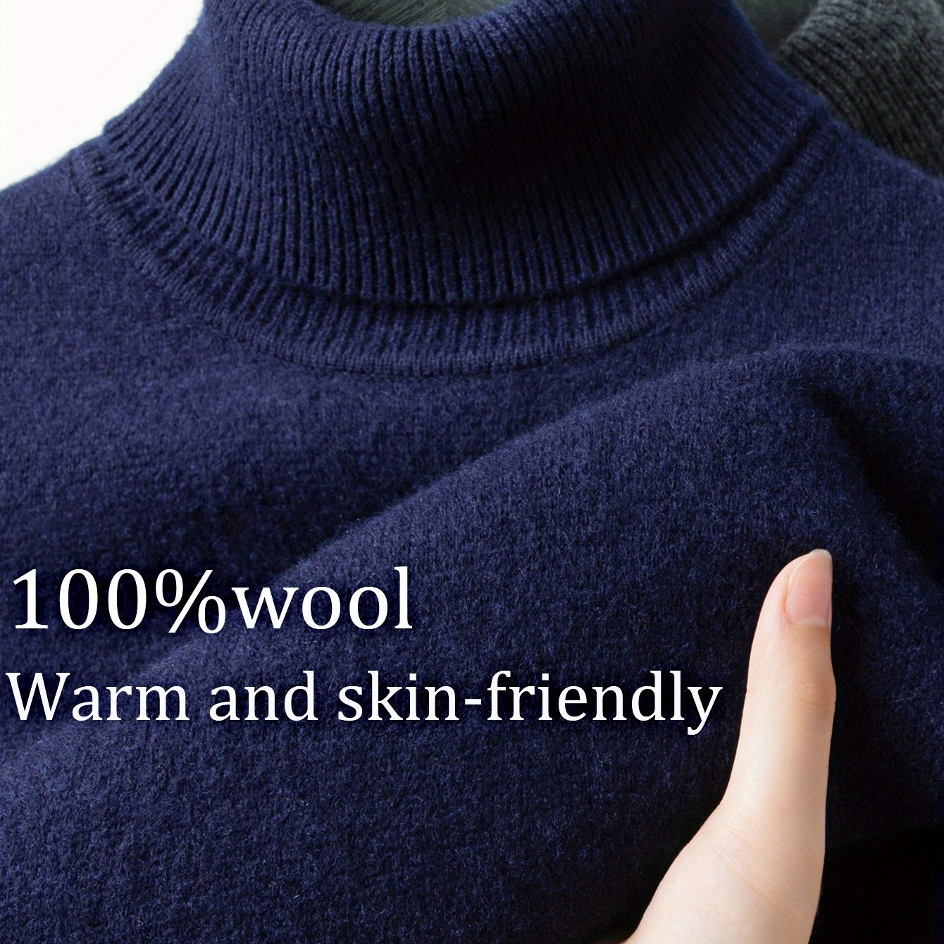 FORTEI Men's Heavyweight Wool Turtleneck Sweater – Thick Warm Winter Pullover for Casual & Formal Wear