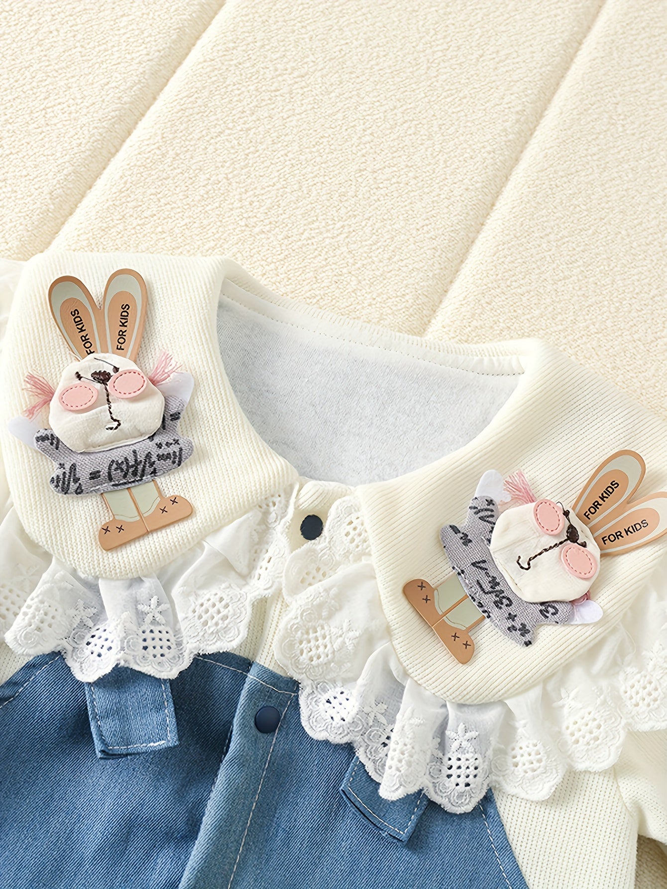 🐰 Faux Denim Rabbit Romper