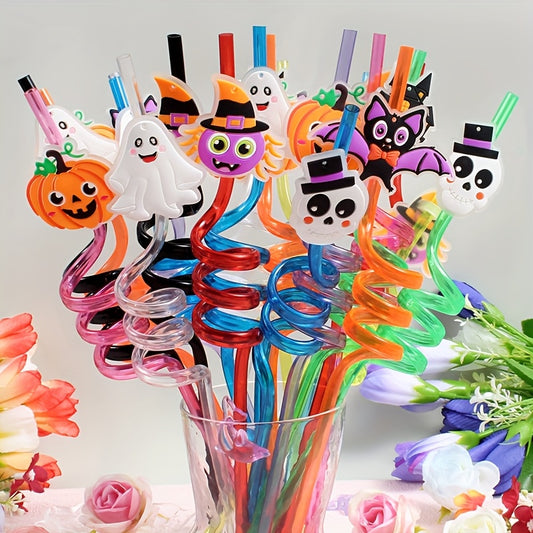 ✨🎃 Glow-in-the-Dark Halloween Straws (12pcs)