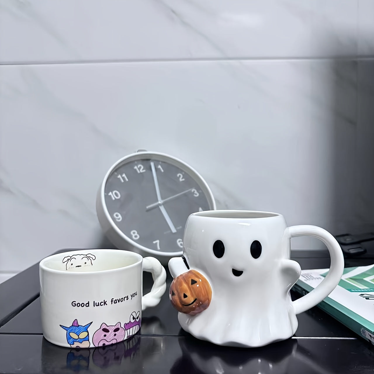 🎃 Pumpkin Ghost Ceramic Mug – 600ml Halloween Cup