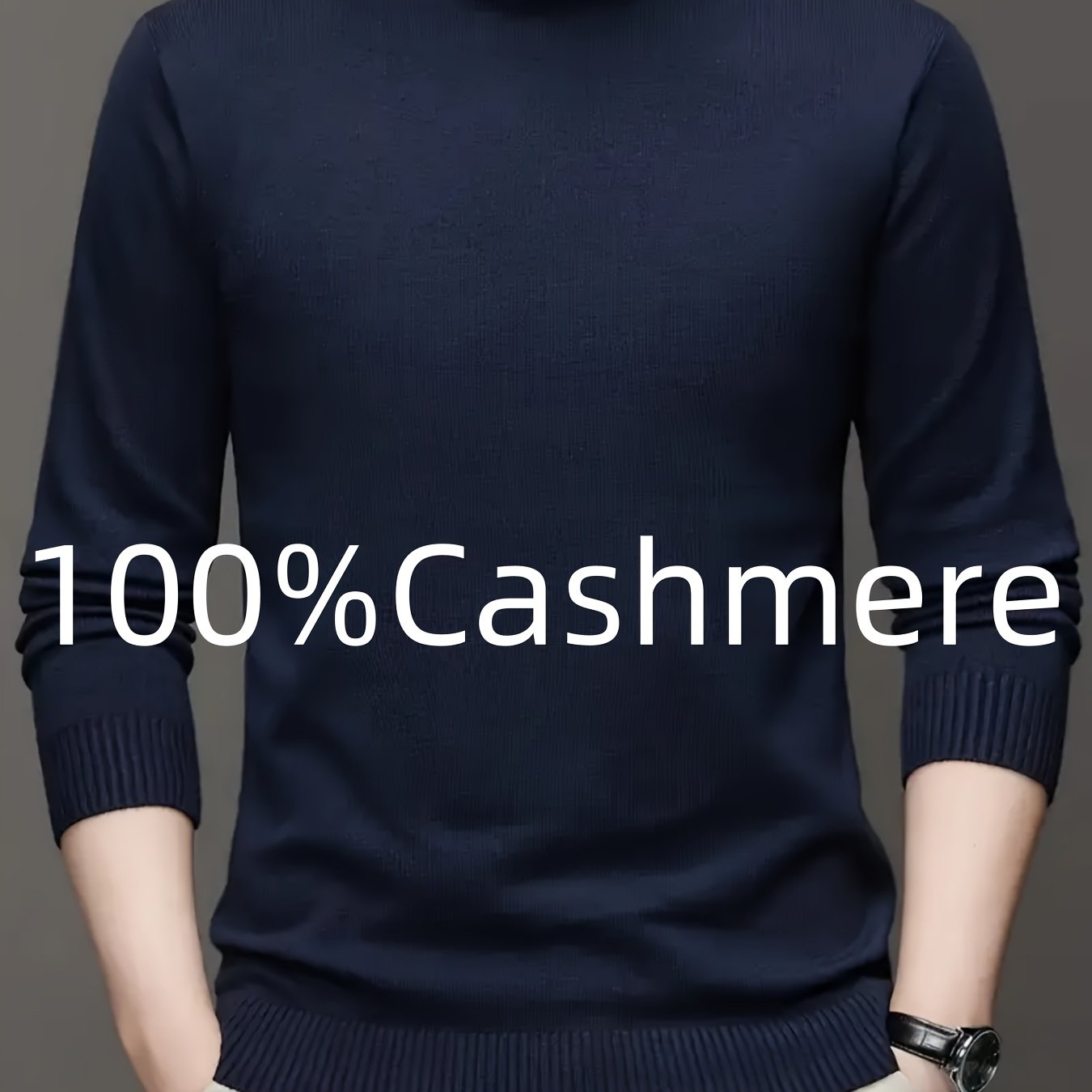 Men's 100% Wool Turtleneck Sweater – Soft, Warm, Stretchy Pullover, Machine Washable, Regular Fit for Casual & Business Wear