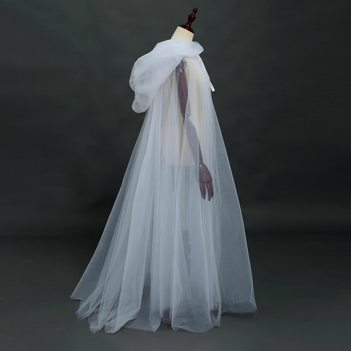 🖤 White & Black Bridal Cloak – Witch & Vampire Costume