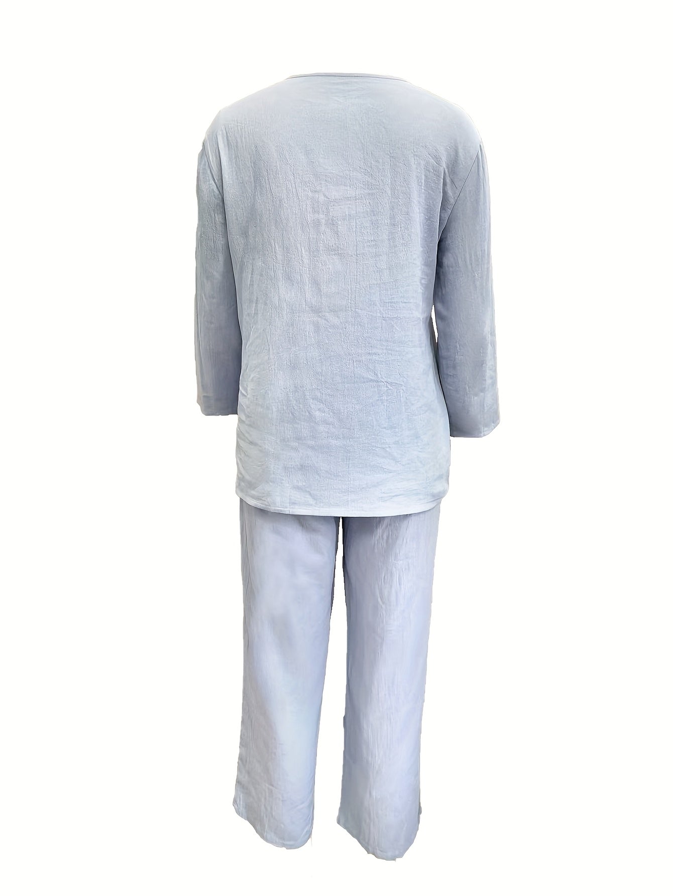 Women’s Casual Vacation Set – Loose Top & Wide-Leg Pants, Stylish Summer Outfit