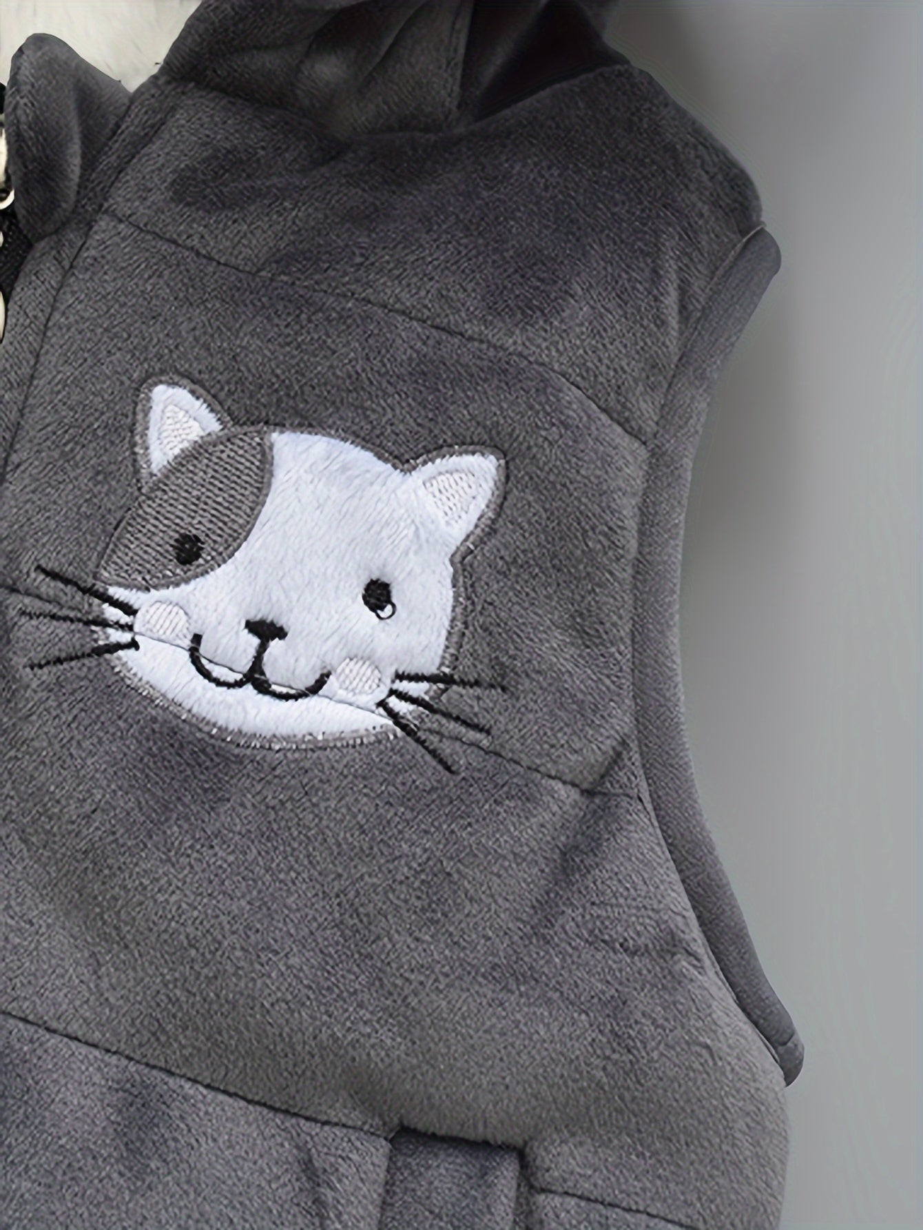 🐱 3pcs Cozy Cat Hoodie Set – Winter Outfit for Girls