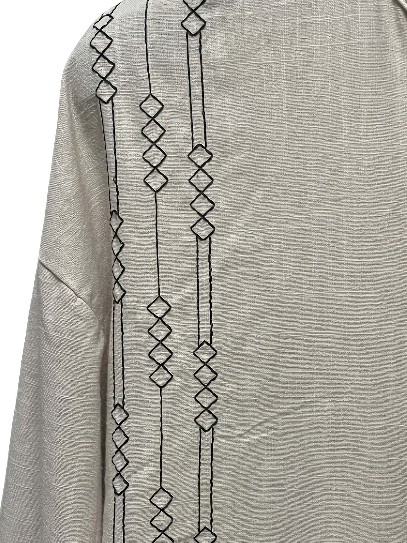 Men’s Stand Collar Button-Up Shirt – Long Sleeve Casual Dress Shirt, Regular Fit for Spring/Fall