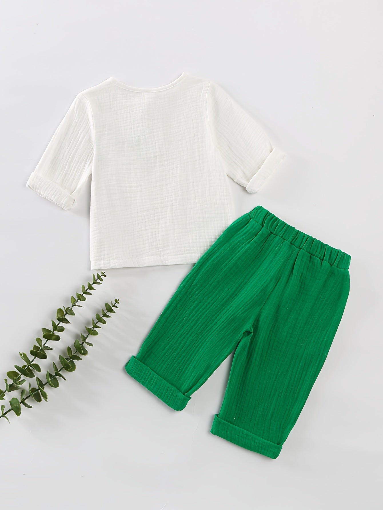Boys’ Bubble Cotton Pants Set – Comfortable Outdoor Outfit