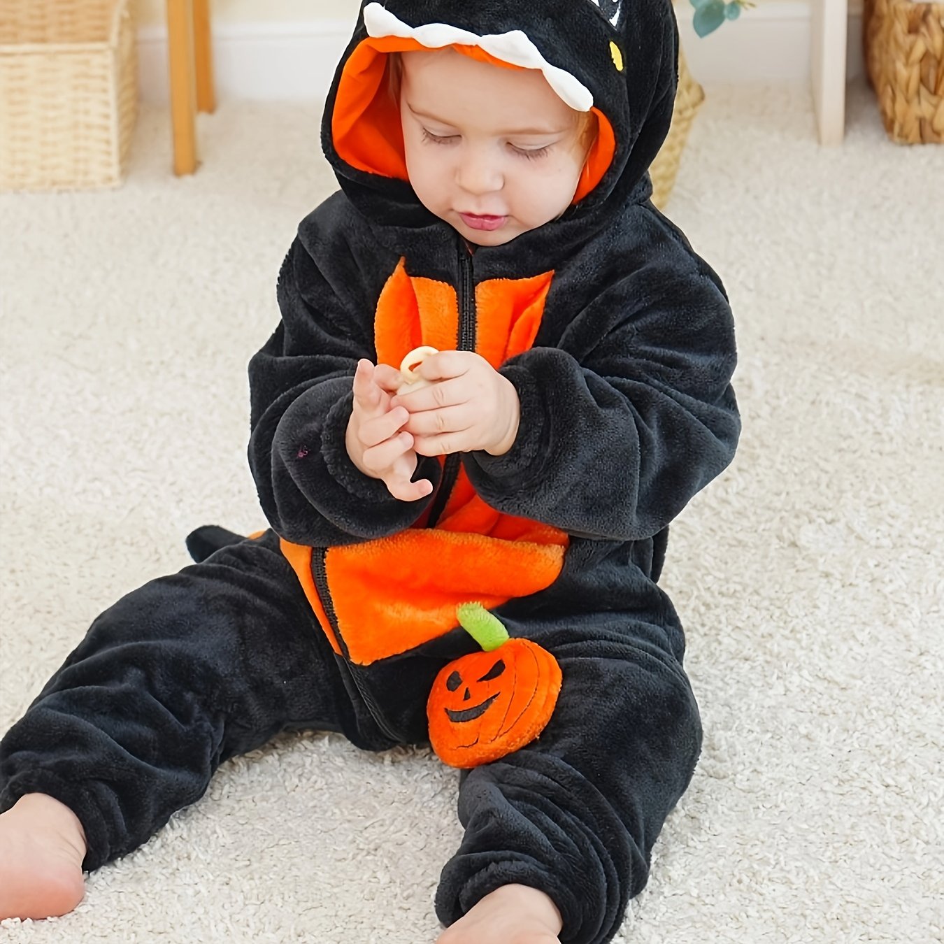 🎃 Pumpkin Dinosaur Onesie – Cozy Halloween & Party Outfit