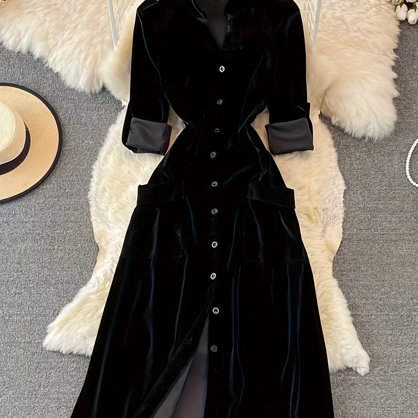 ✨ Velvet Cardigan Dress