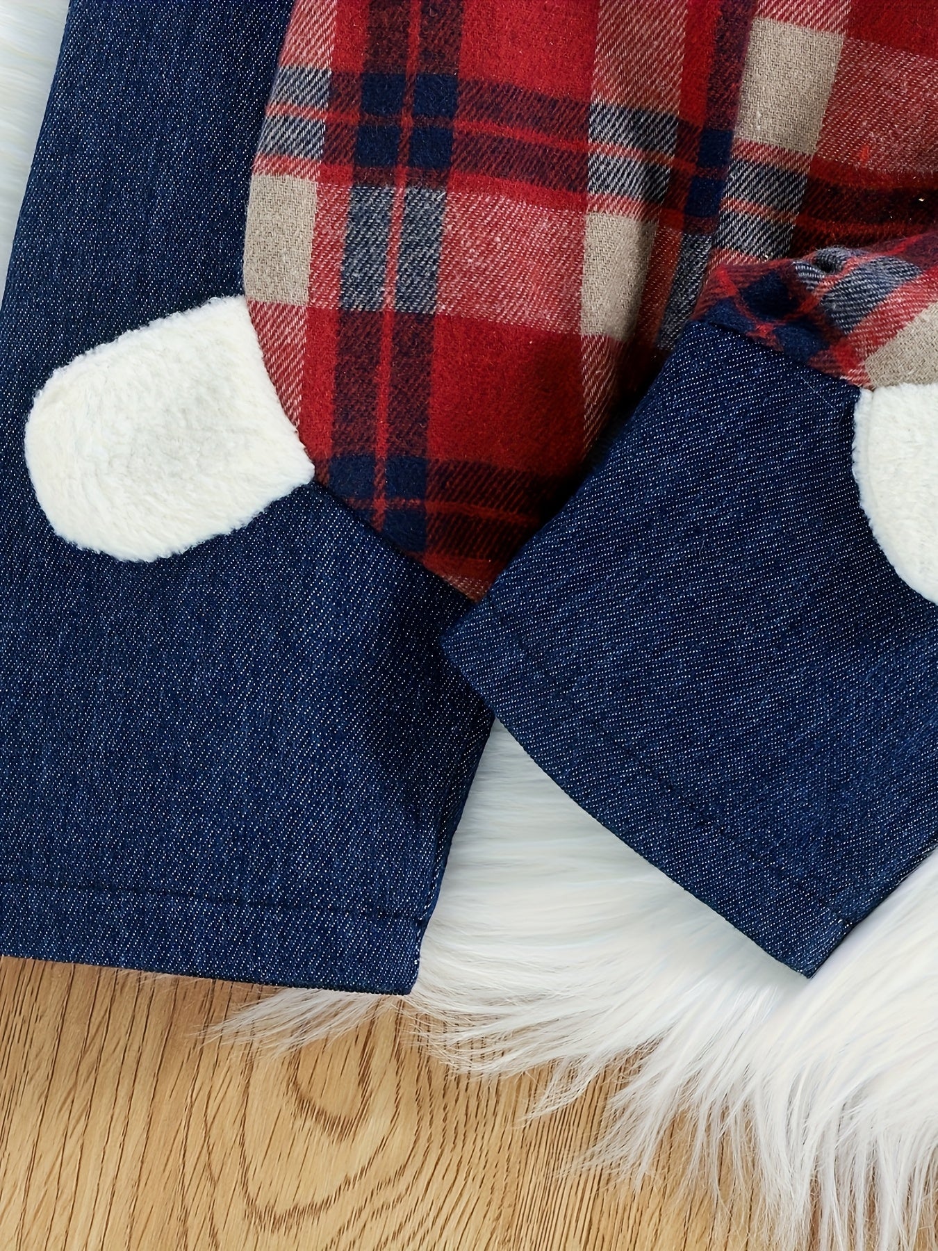 👶 Plaid Romper & Jeans Set (2pcs)