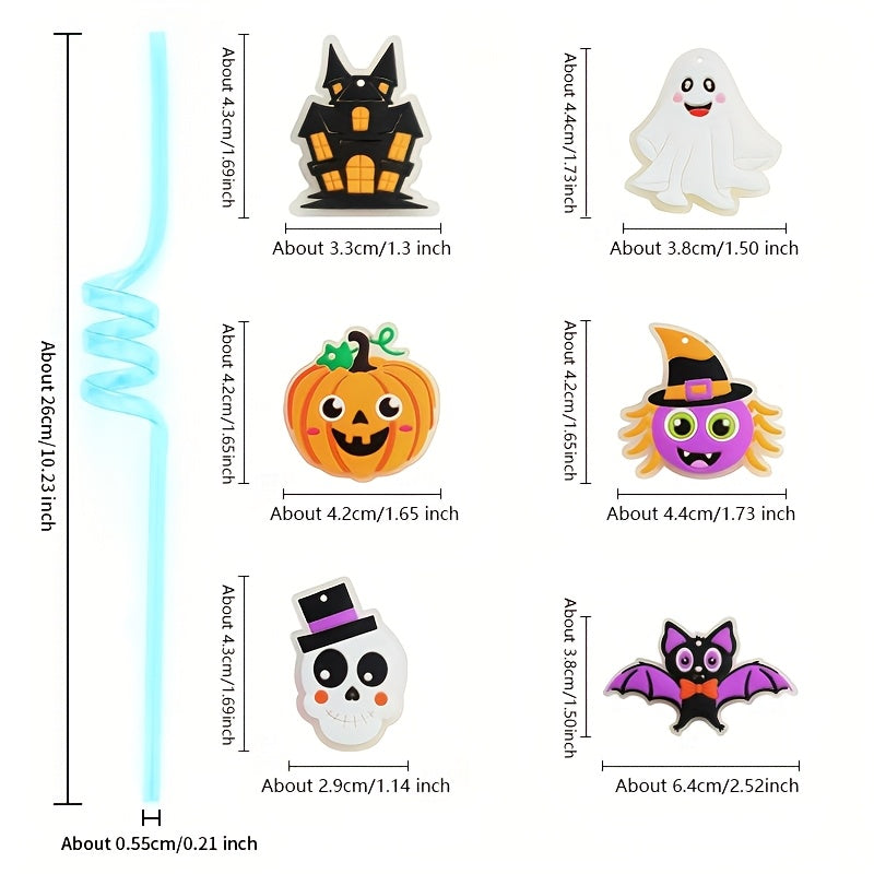 ✨🎃 Glow-in-the-Dark Halloween Straws (12pcs)