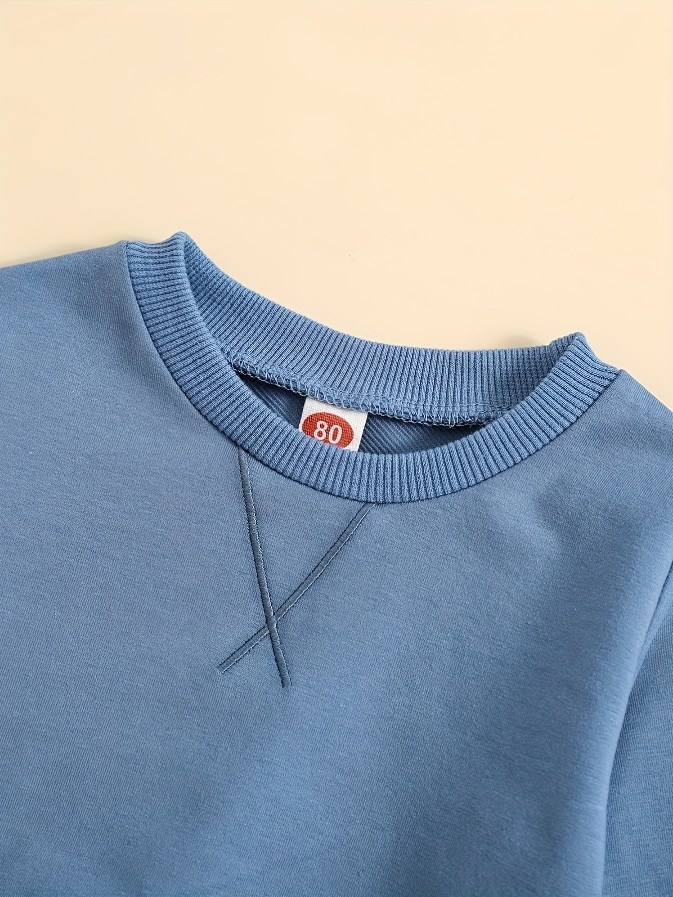 Boys’ Long Sleeve Crewneck Sweatshirt – Casual Cotton Blend Top with Pockets